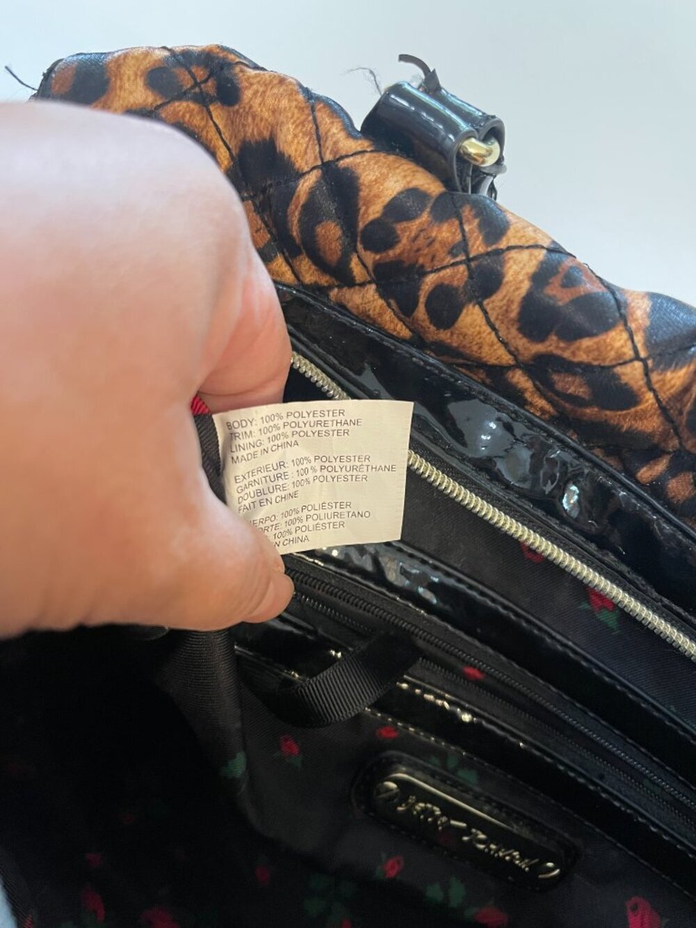 Vintage Betsey Johnson Y2K Leopard Bow Satchel Bag - Picture 15 of 15